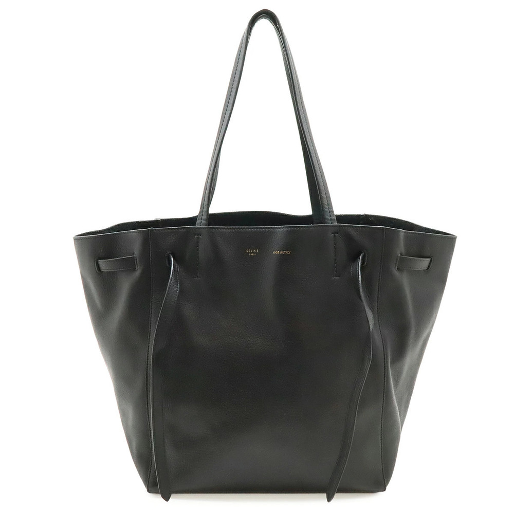 Celine Cabas Phantom Belt Tote Bag Shoulder Hobo Leather Black